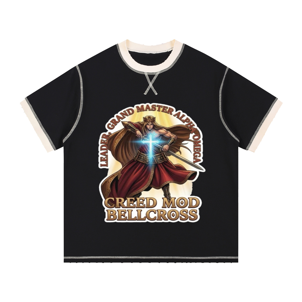 GRAND MASTER ALPHA OMEGA Contrast-Stitched Cotton T-Shirt