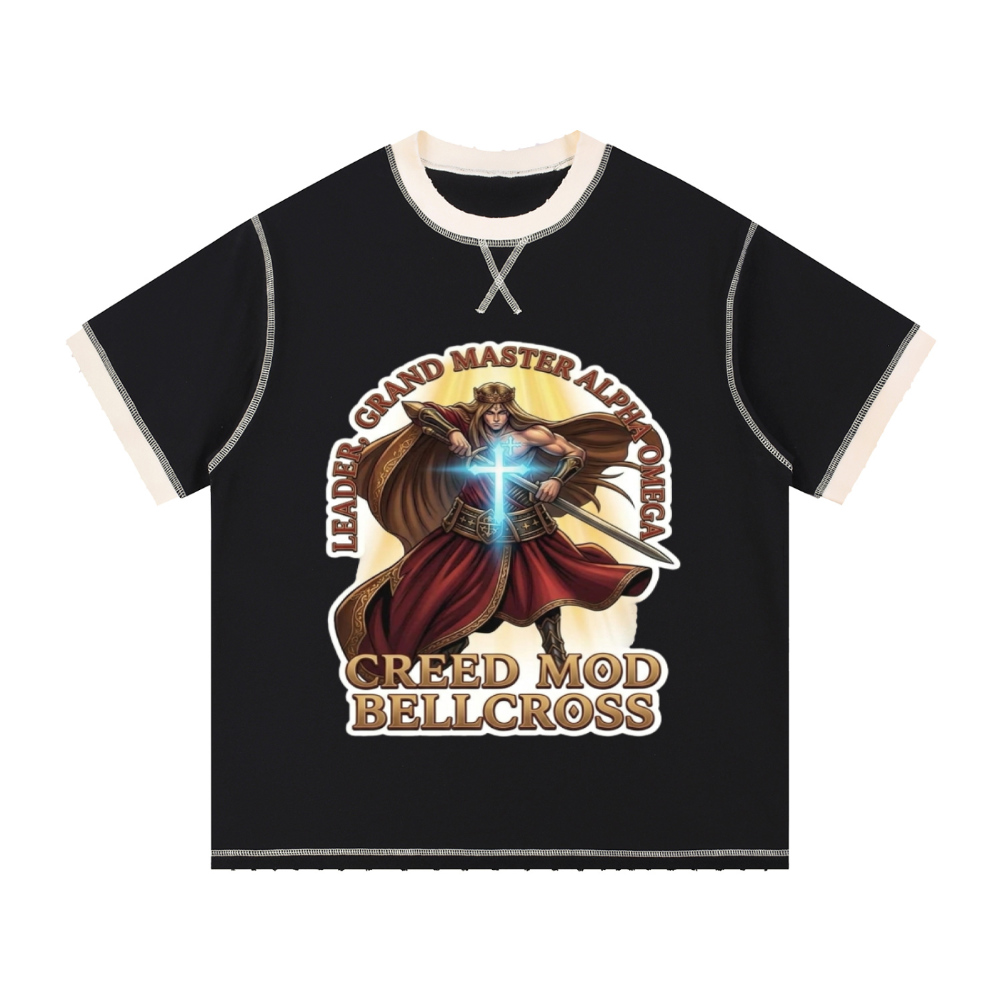 GRAND MASTER ALPHA OMEGA Contrast-Stitched Cotton T-Shirt