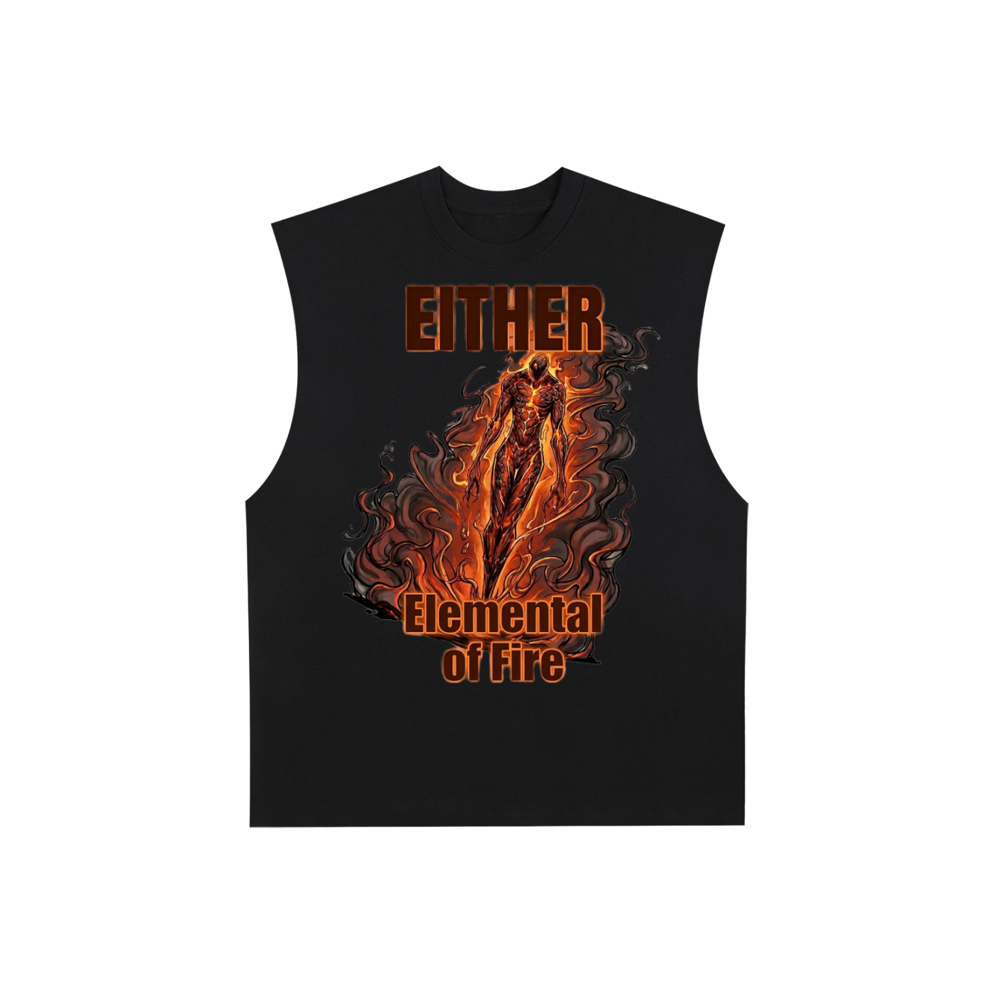 ELEMENTAL OF FIRE Raw Edge Cotton Tank Top