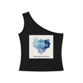 ELEMENTAL OF WIND/ 3 STAGES OF FREEDOM (LIFE) Women's One-Shoulder Crop T-Shirt